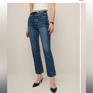 Reformation Cynthia High Rise Straight Cropped Jeans